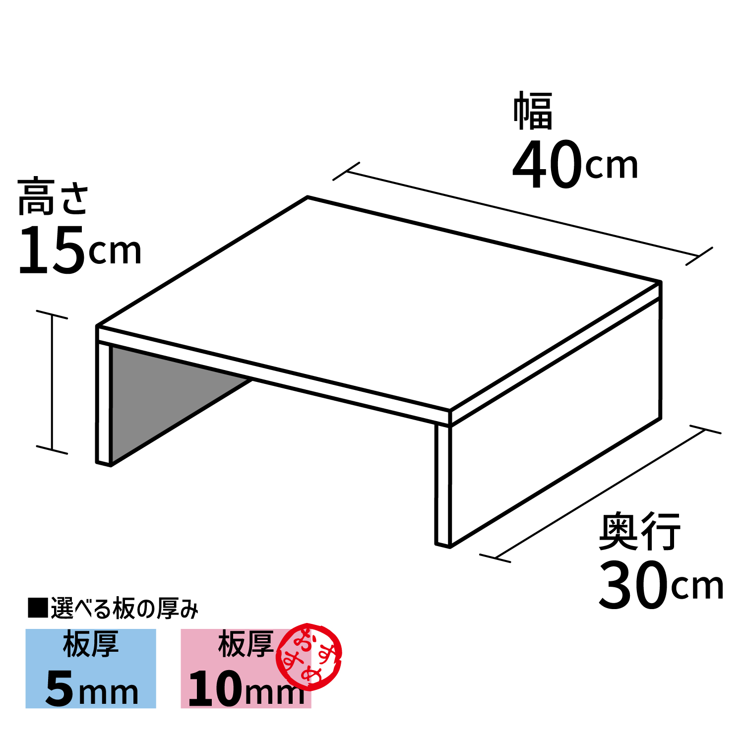 コの字型ディスプレイ台【アクリル製品専門店ACRYL WORKs】